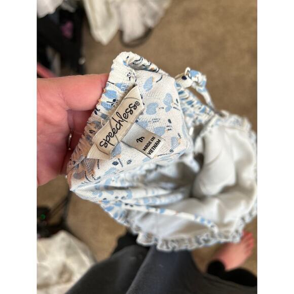 Juniors' Speechless Side Slit Maxi Dress floral print blue/white corset top SZ M - Picture 4 of 8